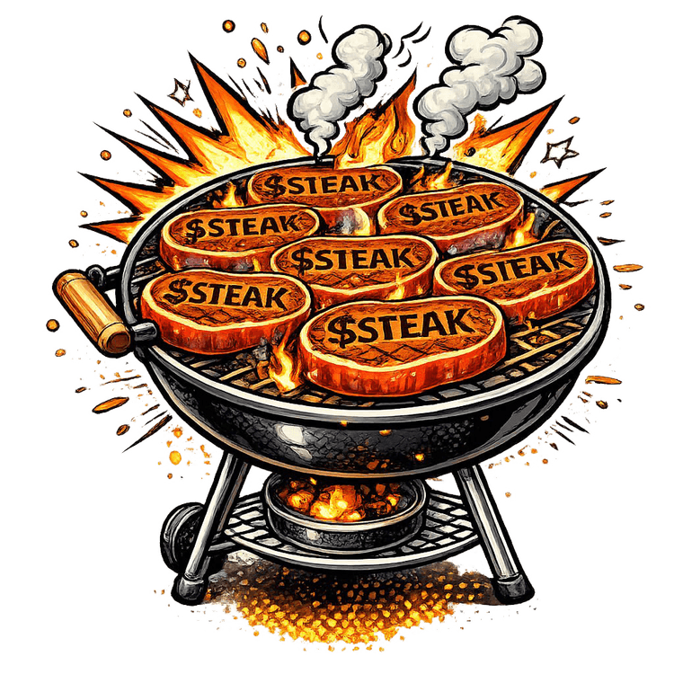 BBQ grill with steaks