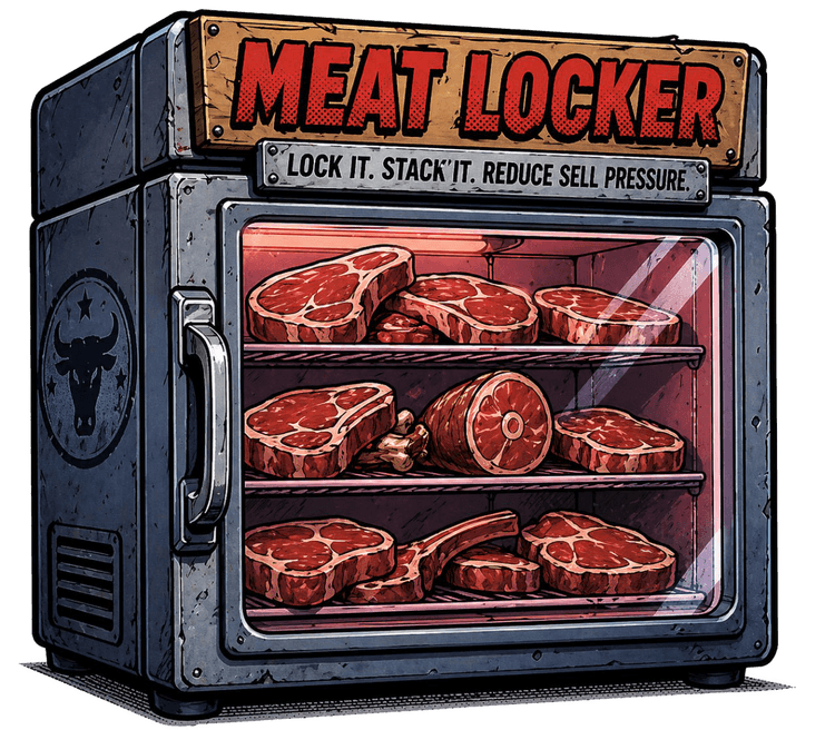 Meat locker full of steaks
